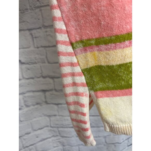 Sundance Johanna V Neck Pastel Striped Sweater Ladies Size XL - Picture 4 of 9
